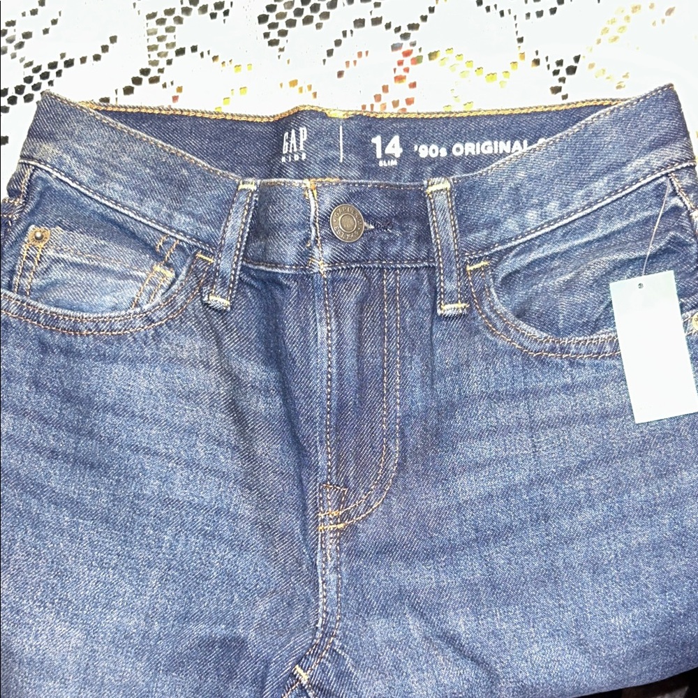 GAP Kids- NWT- Dark Wash Size 14 Slim Straight Leg Skinny Soft Denim Jeans